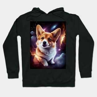 Cute Corgi On Space Hoodie